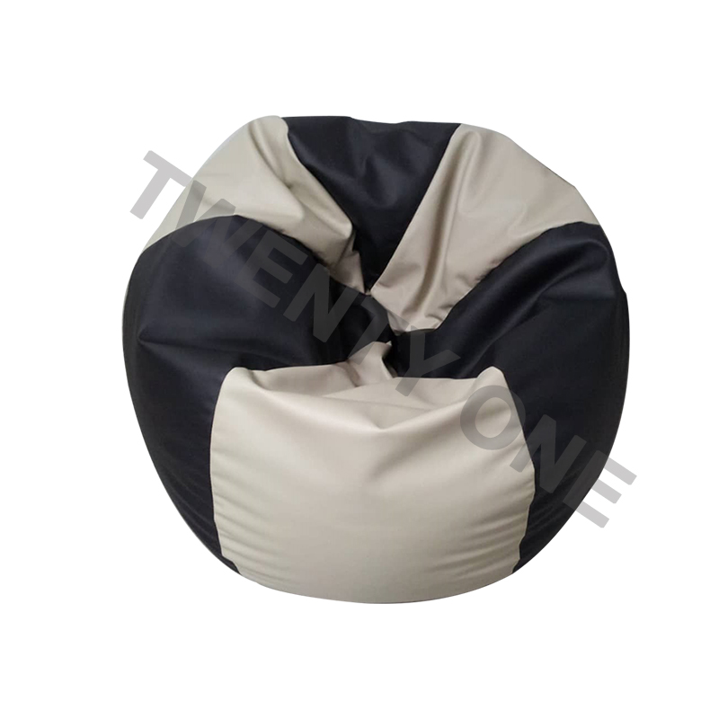 HASSOCK LEATHER BEAN BAG TWO TONE COLOUR