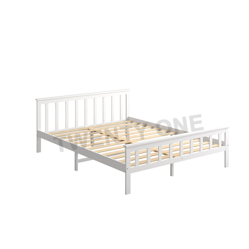 DIXIE WOODEN BED FRAME (QUEEN,WHITE)