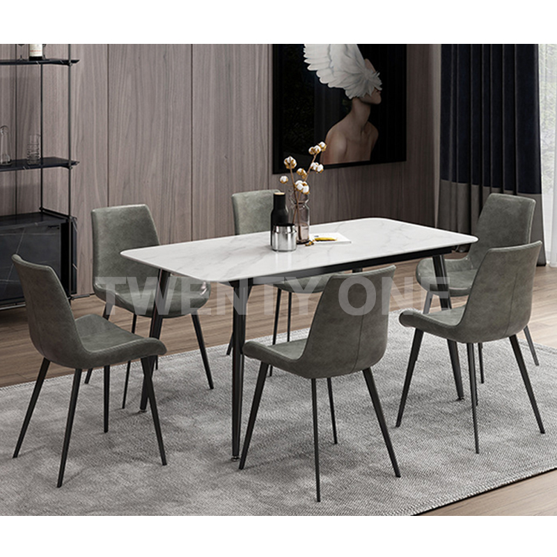 MILAN DINING TABLE SET GREY (1+6)