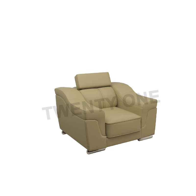 LYLA HALF LEATHER COWHIDE 1 SEATER SOFA