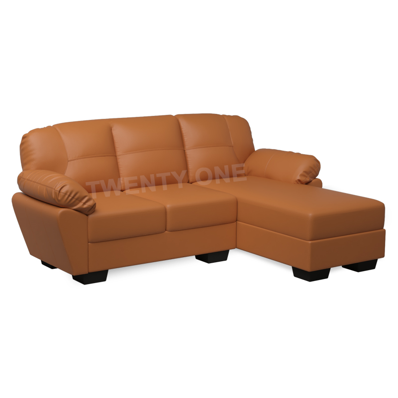 ALLIUM FAUX LEATHER SOFA WITH CHAISE