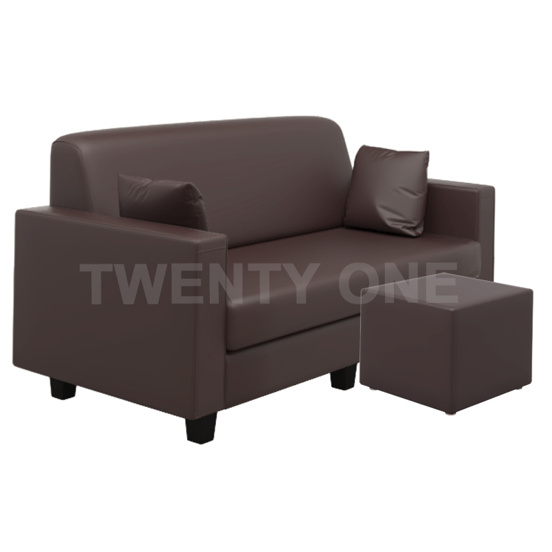 CARSON FAUX LEATHER SEATER SOFA WITH STOOL MODEL 2