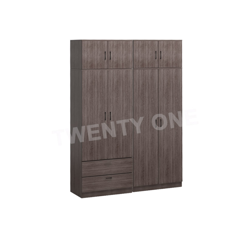 VITTONS 4 DOORS WITH TOP WARDROBE IN 2COLOUR AVAILABLE(WITH 2 DRAWERS)
